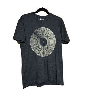 Mens Large Music Lover Blackbird Supply Co Black T-Shirt Gold Record